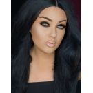 Black Wig Long Straight Middle Part